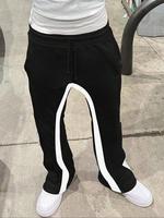 Men's Colorblock Patchwork Drawstring Waist Flare Leg Pants, Regular Fit Casual Comfy Pocket Trousers for Spring & Fall, Men'...