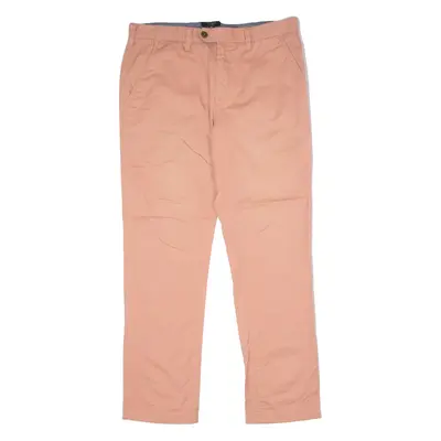 TED BAKER Chino Mens Twill Trousers Pink Regular Straight W34 L30