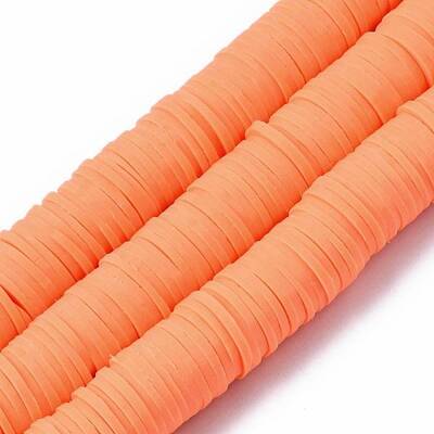 Flat Round Handmade Polymer Clay Beads
