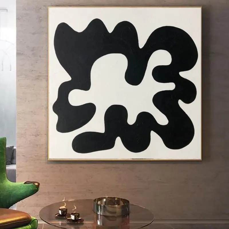 Large Abstract Black And White Paintings On Canvas Abstract Fine Art Modern Fine Art Texture Art Contemporary Creative Wall A...