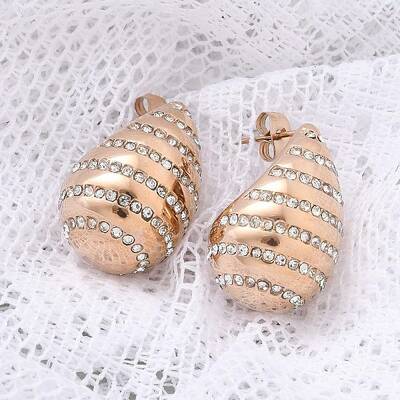 304 Stainless Steel Teardrop Stud Earrings
