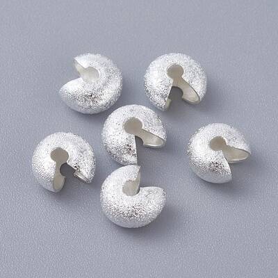 Textured Brass Crimp Beads Covers