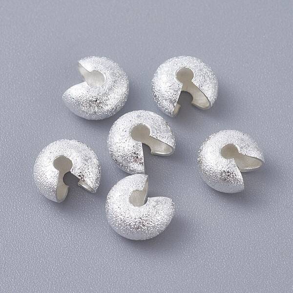 Textured Brass Crimp Beads Covers