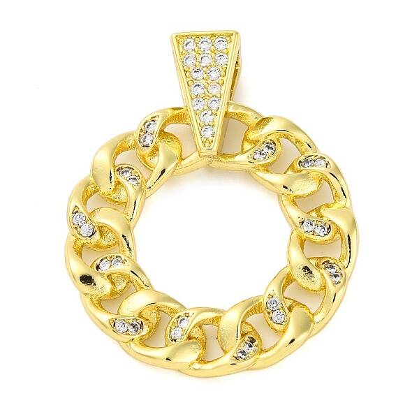 Rack Plating Brass Micro Pave Cubic Zirconia Pendants