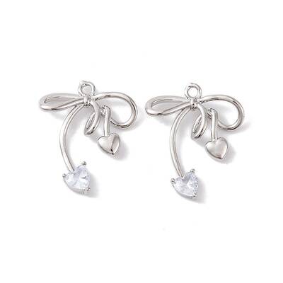 Brass Micro Pave Clear Cubic Zirconia Pendants