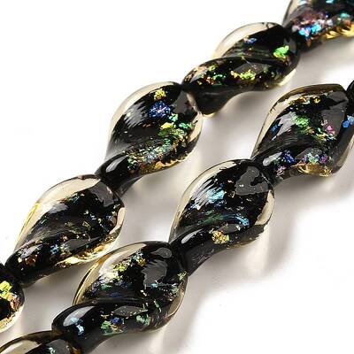 Handmade Dichroic Foil Glass Beads Strands
