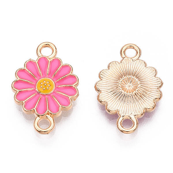 Zinc Alloy Enamel Sunflower Connector Charms