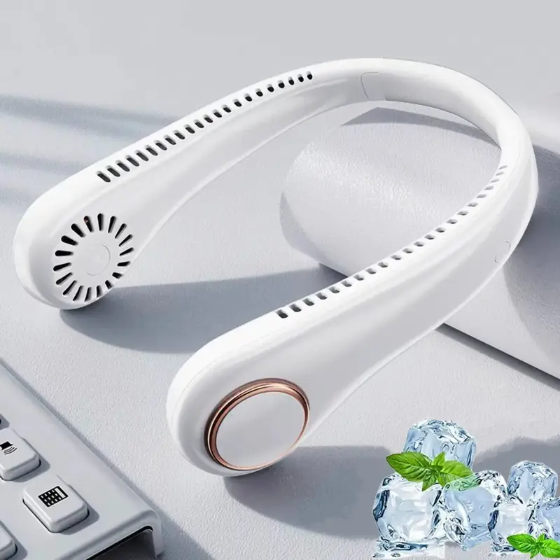 Portable Neck Fan, Lightweight Hands Free 3 Speeds 4000mAh Rechargeable Mini Personal Fans, Adjustable Wearable Suitable for ...