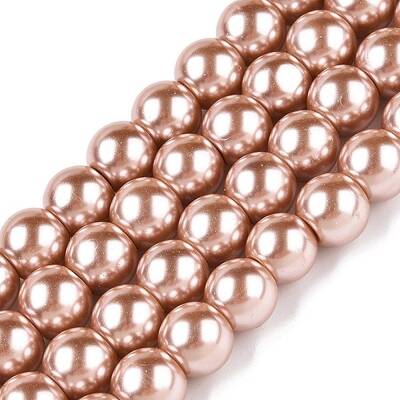 Baking Painted Glass Pearl Round Bead Strands