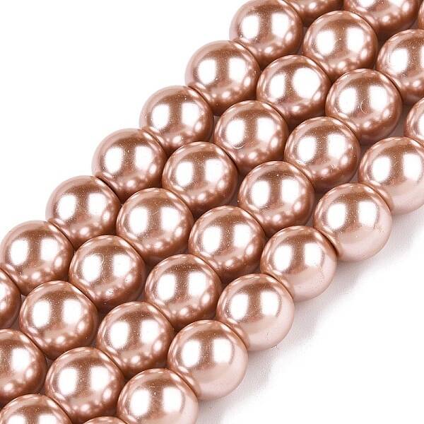 Baking Painted Glass Pearl Round Bead Strands
