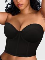 【Plus Size】 Solid Underwire Push Up Bra, Comfortable Breathable Full Cup Bra, Women's Plus Size Lingerie for All Seasons,...