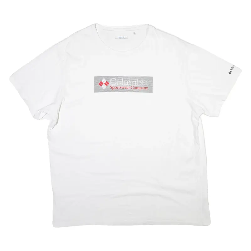 COLUMBIA Mens T-Shirt White 2XL