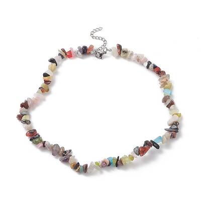 Mixed Gemstone Chips Beads Necklaces