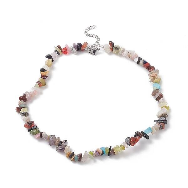 Mixed Gemstone Chips Beads Necklaces