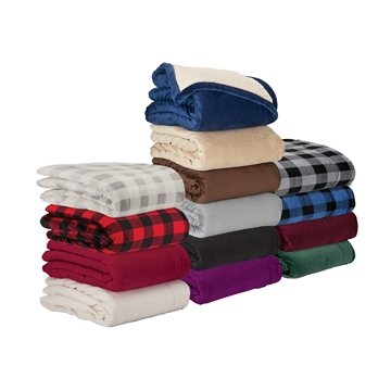 6 Customized Brookline Micro Mink Sherpa Blanket - 50x60 & Plush