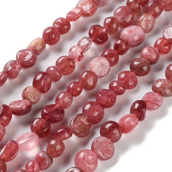 Natural Strawberry Quartz Beads Strands