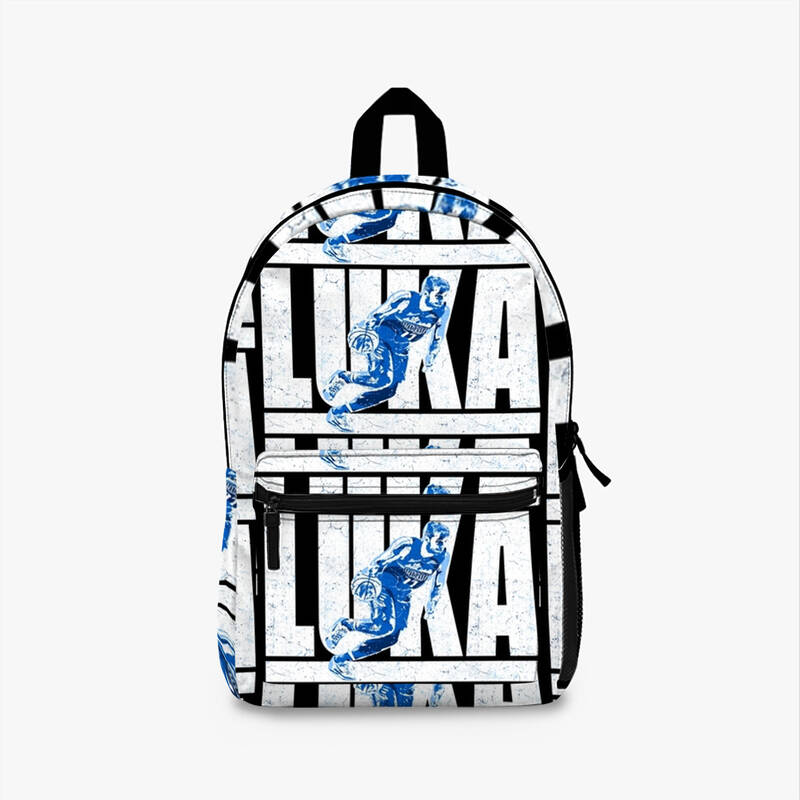 Luka Doncic Distressed Logo Design With Silhouette Backpack