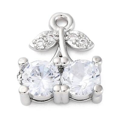 Brass Micro Pave Cubic Zirconia Charms