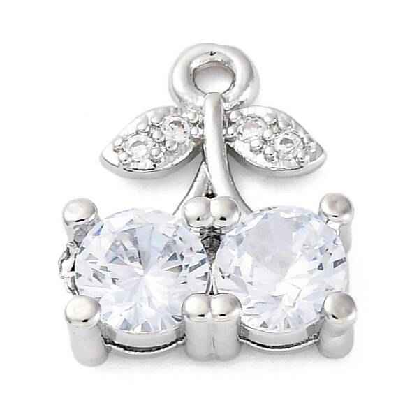 Brass Micro Pave Cubic Zirconia Charms