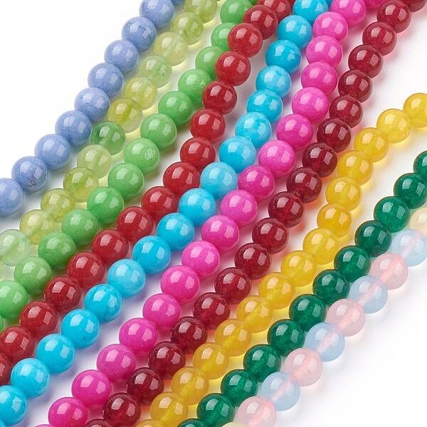 Natural White Jade Beads Strands