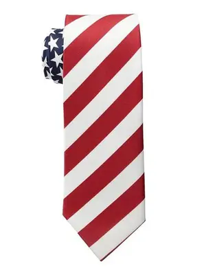Mens New Years Outfit-Men's Trendy American Flag Pattern White/Red Polyester Neck Ties-Men's Neck Ties - Mens Dress Tie - Tre...
