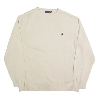 NAUTICA Mens Jumper Cream Tight Knit L