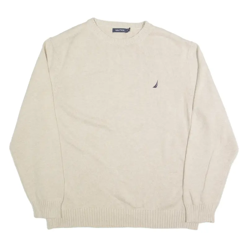 NAUTICA Mens Jumper Cream Tight Knit L
