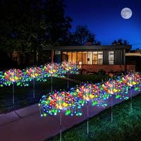 Solar Powered Firework Shaped LED Light, Outdoor Garden Decorative Light, Solar Garden Lights, Ground Inserted LED Light for ...
