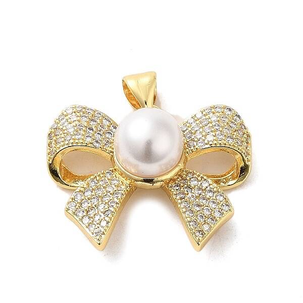 Brass Micro Pave Clear Cubic Zirconia Pendants