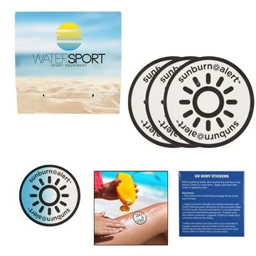 250 Customized 3-Pack Sunburn Alert UV Color-Changing Stickers - ...