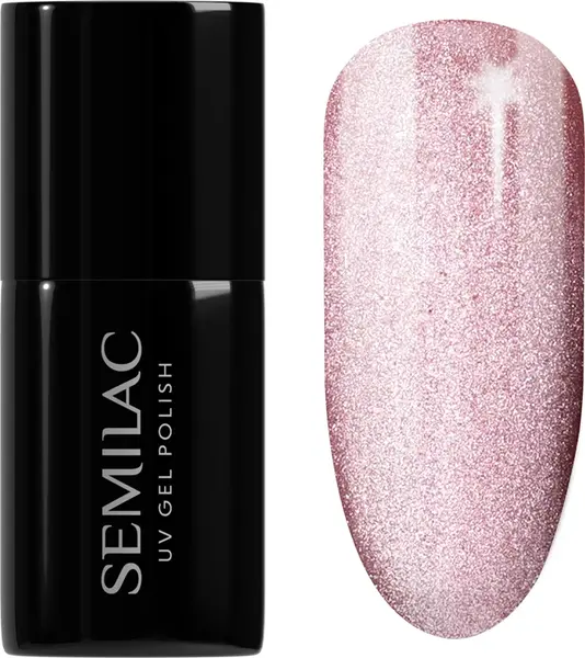 Semilac UV Hybrid Gloss GALA gel nail polish with UV/LED lamp color 663 Blush Gloss 7 ml