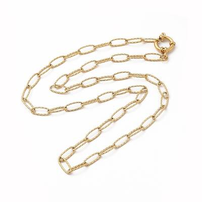 Ion Plating(IP) 304 Stainless Steel Cable Chain Necklace for Women