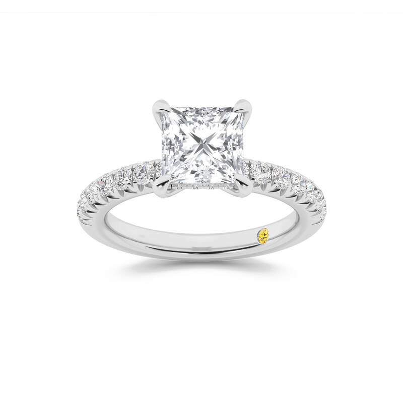 Embers  Half Coverage Hidden Halo Princess Cut Lab Grown Diamond Engagement Ring | White Gold 1 5/8 - 4 3/4 CT. TW.