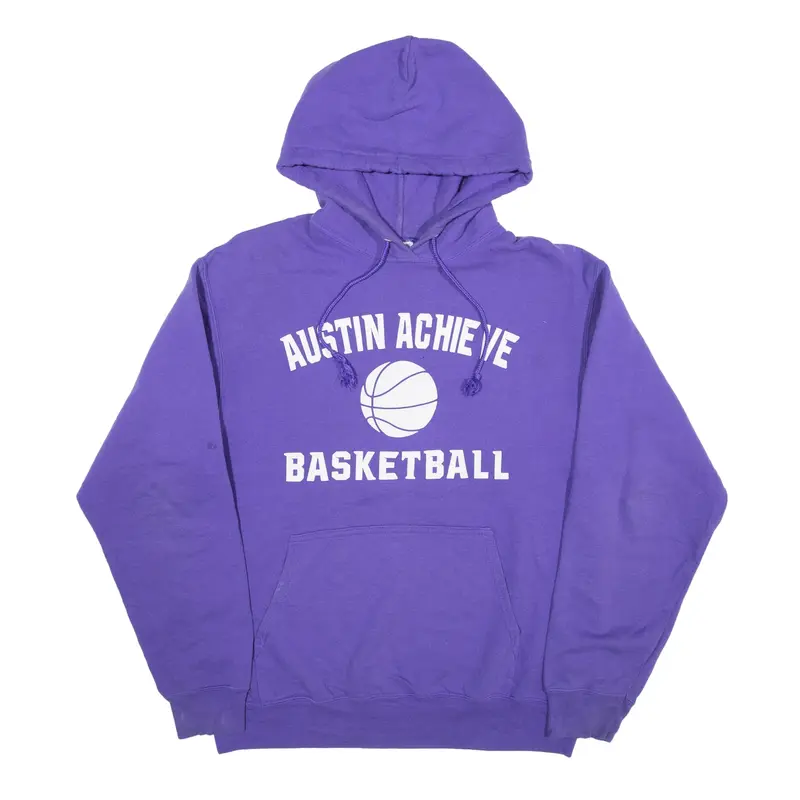 PORT & COMPANY Austin Achieve Basketball USA Hoodie Purple Pullover Womens M