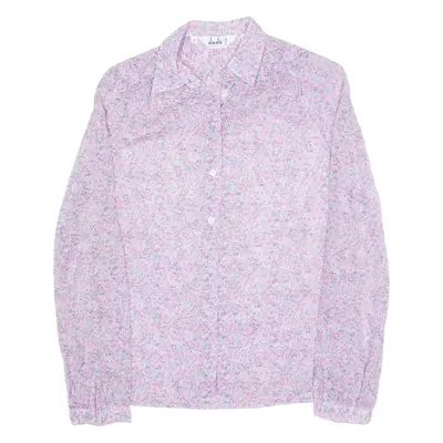 DADA Sheer Shirt Purple Floral Long Sleeve Womens S