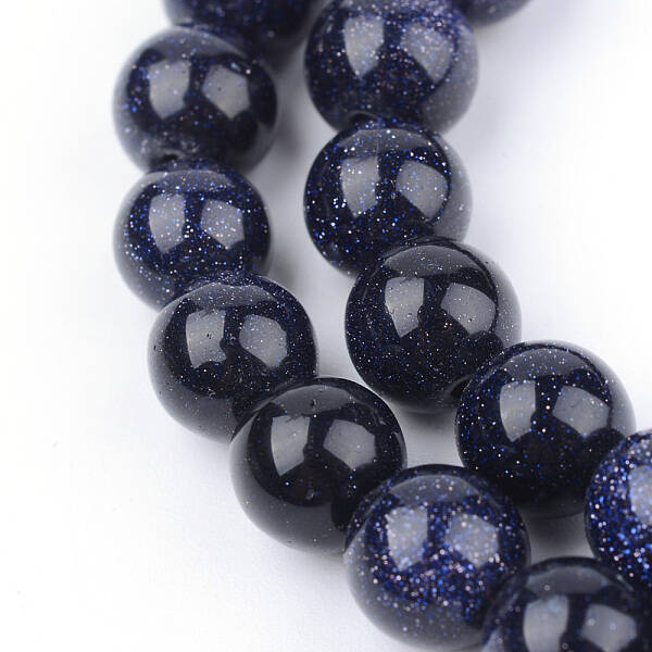 Synthetic Blue Goldstone Beads Strands