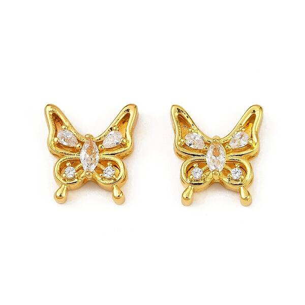 Brass Clear Cubic Zirconia Beads