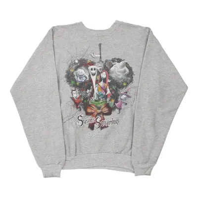 Age 14 Nightmare Before Christmas Graphic Sweatshirt - Small Grey Cotton