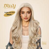 Mae C-DWY 13×4 Lace Front Free Part Light Blonde Long Wavy Glueless Synthetic Wig for Women 28 Inches