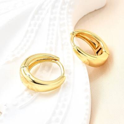 Brass Chunky Hoop Earrings for Women