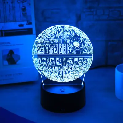 3D Planet Design Night Light, 7 Color Changing Touch Control LED Desk Lamp, Creative Decorative Night Light For Bedroom, Livi...