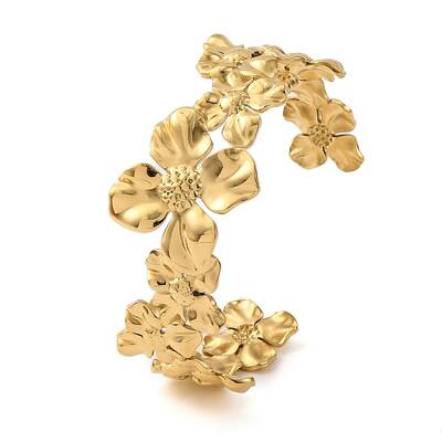 Ion Plating(IP) 304 Stainless Steel Cuff Bangles for Women