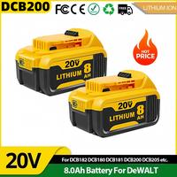 2Pack DCB200 20V 8Ah Lithium-Ion Battery Replacement for Dewalt - Compact XR Design, High-Capacity Power, Compatible with DCB...