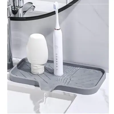 Sink Splash Guard Mat, Silicone Draining Mat, Kitchen Faucet Mat, Sink Mat for Bathroom Kitchen