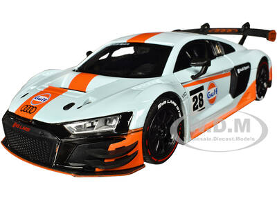 Audi R8 LMS GT3 28 Light Blue with Orange Stripes \