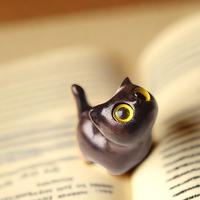 Wooden Cat Figurine, 1 Count Handcrafted Mini Cute Cat Decor for Kitchen, Living Room, Bedroom, Room Cozy Accessories