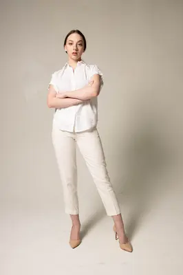 Classic Linen White Blouse | Size: S | Color: white