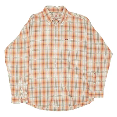 LEE COOPER Shirt Orange Plaid Long Sleeve Mens L