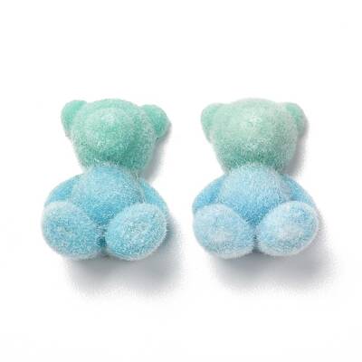 Two Tone Flocky Resin Cabochons
