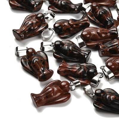Natural Mahogany Obsidian Pendants